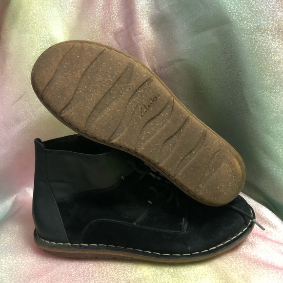 Clarks Tamitha suede leather lace-up black boots booties size 7.5 women’s 13281 - Picture 6 of 9